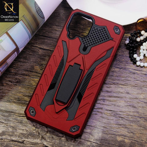 Samsung Galaxy A22 4G Cover - Red - Luxury Hybrid Shockproof Stand Case