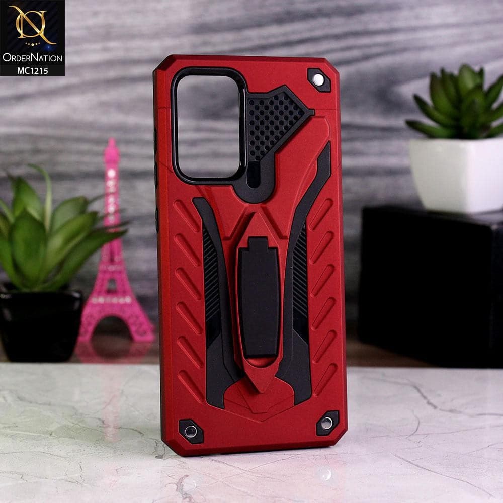 Samsung Galaxy A72 Cover - Red - Luxury Hybrid Shockproof Stand Case