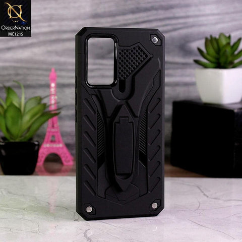 Vivo V21 Cover - Black - Luxury Hybrid Shockproof Stand Case