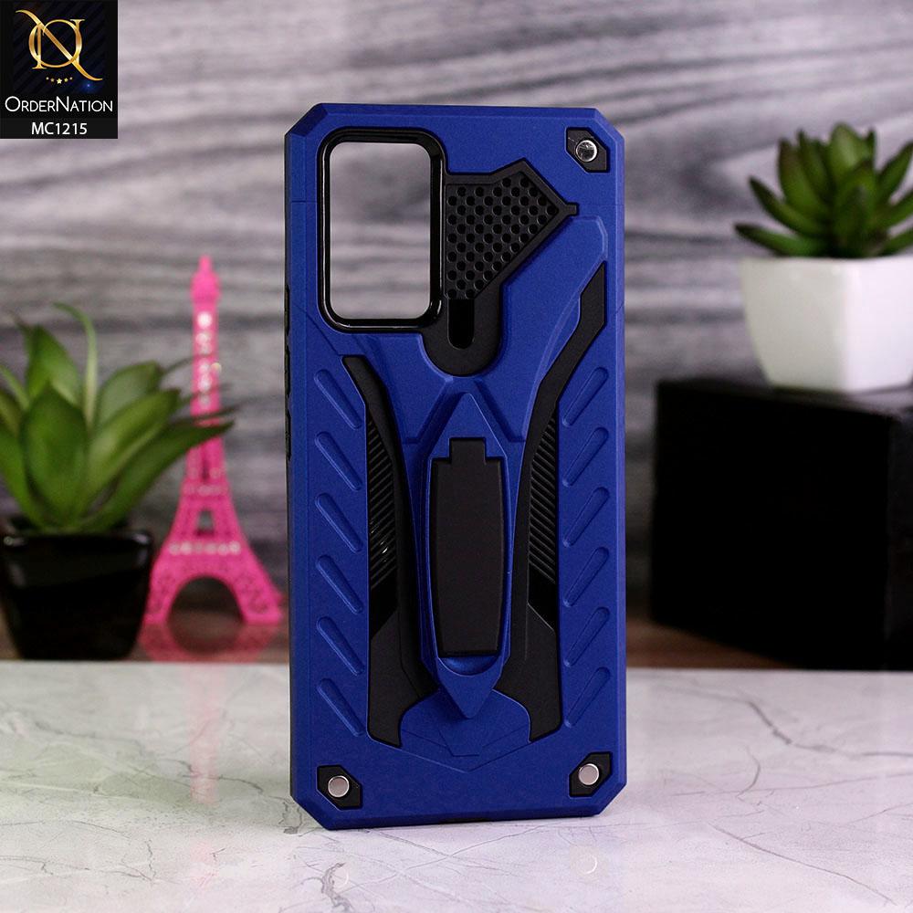 Vivo V21 Cover - Blue - Luxury Hybrid Shockproof Stand Case