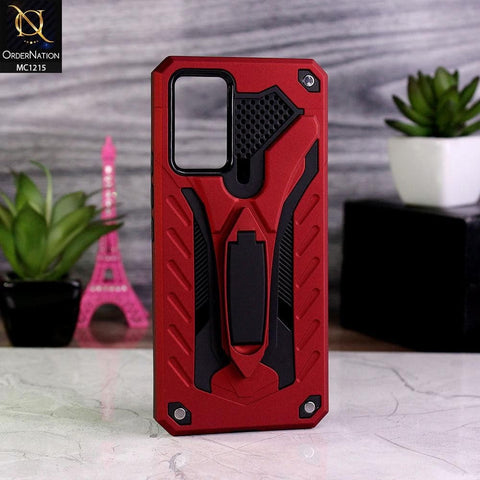 Vivo V21 Cover - Red - Luxury Hybrid Shockproof Stand Case