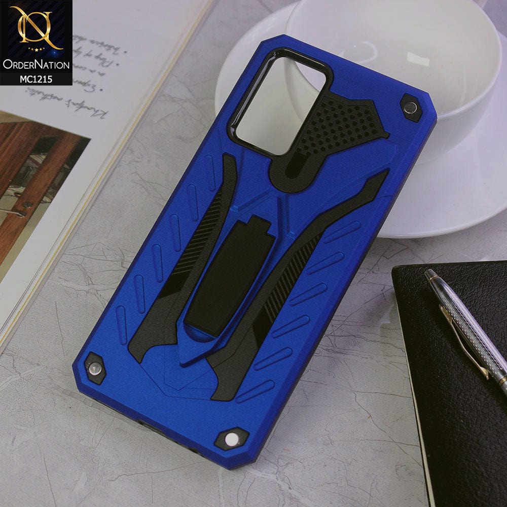 Vivo V21e Cover - Blue - Luxury Hybrid Shockproof Stand Case