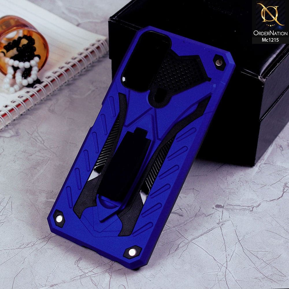 Vivo Y20s - Blue - Luxury Hybrid Hybrid Shockproof Stand Case
