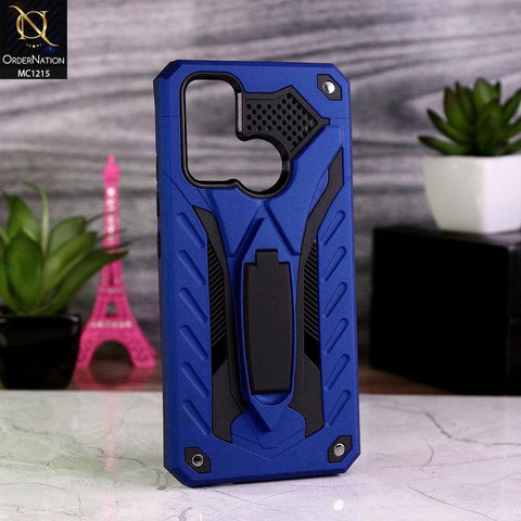 Vivo Y30 Cover - Blue - Luxury Hybrid Shockproof Stand Case