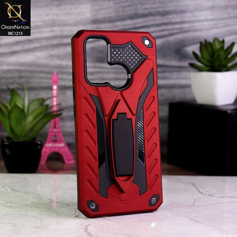 Vivo Y50 Cover - Red - Luxury Hybrid Shockproof Stand Case