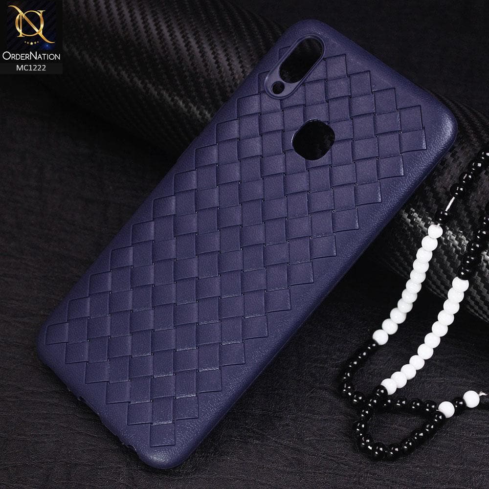 Vivo Y91 / Y95 Cover - Blue - New Stylish Cube Grid Patern Soft Case
