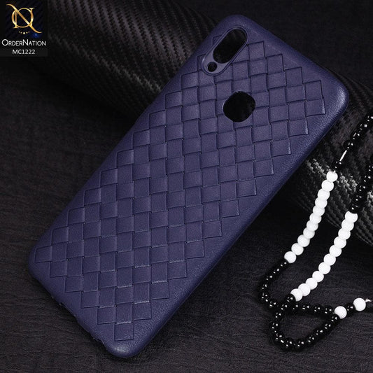 Vivo Y91 / Y95 Cover - Blue - New Stylish Cube Grid Patern Soft Case