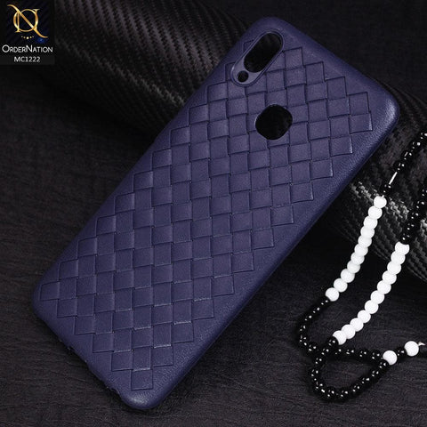 Vivo Y91 / Y95 Cover - Blue - New Stylish Cube Grid Patern Soft Case