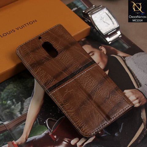 Rich Boss Flip Book Soft Brown Leather Texture Case For Nokia 3