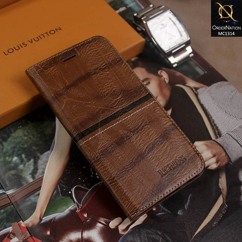 Rich Boss Flip Book Soft Brown Leather Texture Case For Nokia 3