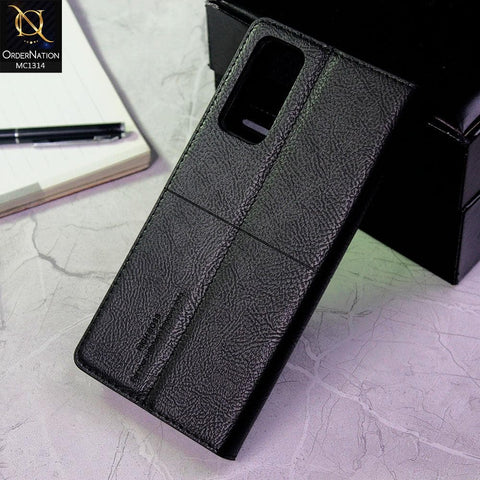 Samsung Galaxy S20 FE Cover - Black - Rich Boss Flip Book Soft Leather Texture Case
