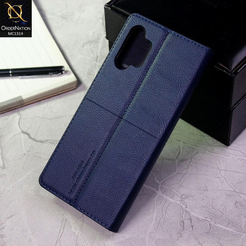 Samsung Galaxy A32 4G Cover - Blue - Rich Boss Flip Book Soft Leather Texture Case