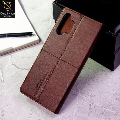 Samsung Galaxy A32 4G Cover - Dark Brown - Rich Boss Flip Book Soft Leather Texture Case