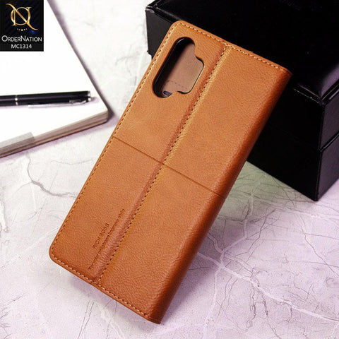 Samsung Galaxy A32 4G Cover - Light Brown - Rich Boss Flip Book Soft Leather Texture Case