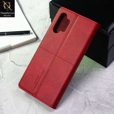 Samsung Galaxy A32 4G Cover - Red - Rich Boss Flip Book Soft Leather Texture Case