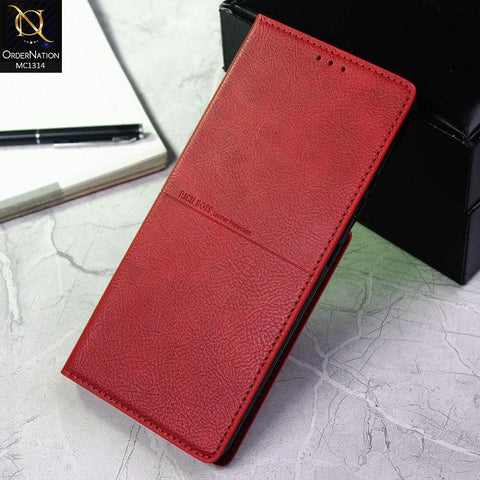 Samsung Galaxy A32 4G Cover - Red - Rich Boss Flip Book Soft Leather Texture Case