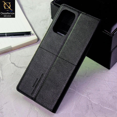 Samsung Galaxy A72 Cover - Black - Rich Boss Flip Book Soft Leather Texture Case