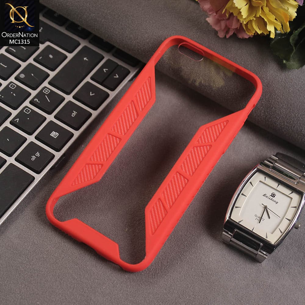 Red Heavy Duty Style Soft TPU+Pc HQ Protection Transparent case For iPhone 6