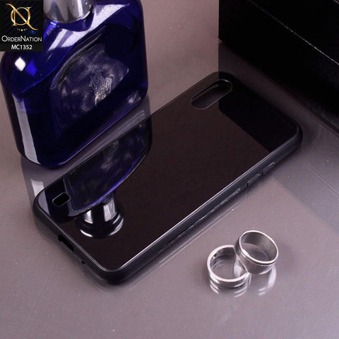 Samsung Galaxy A01 Cover - Black - Color Tempered Glass Soft Border Case