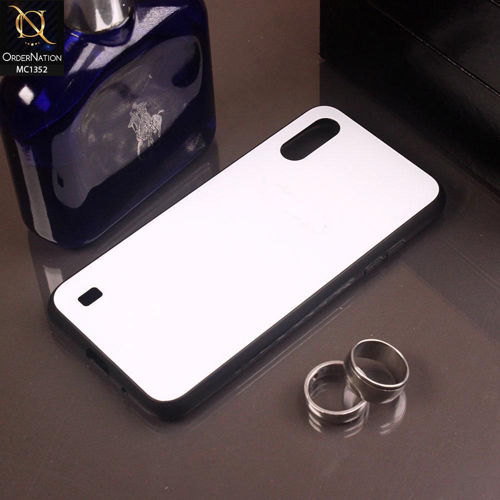 Samsung Galaxy A01 Cover - White - Color Tempered Glass Soft Border Case