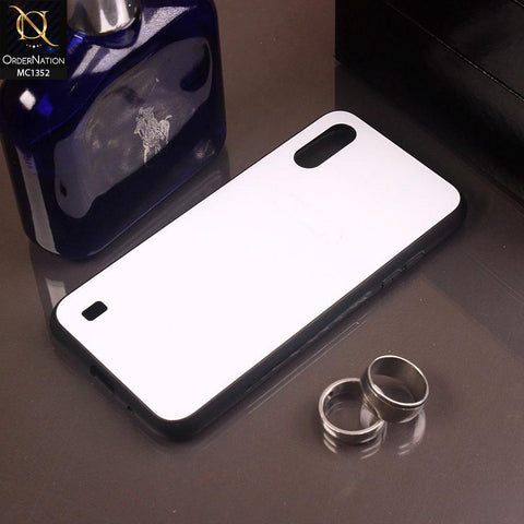 Samsung Galaxy A01 Cover - White - Color Tempered Glass Soft Border Case