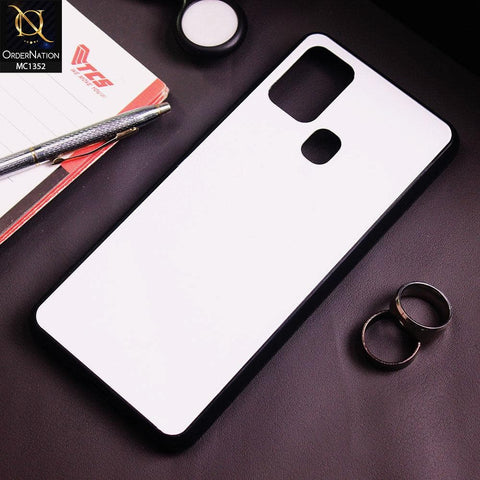 Samsung Galaxy A21s Cover - White - Color Tempered Glass Soft Border Case
