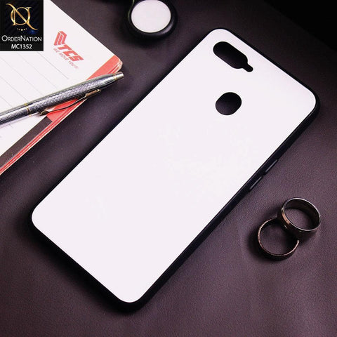 Oppo A12 Cover - White - Color Tempered Glass Soft Border Case