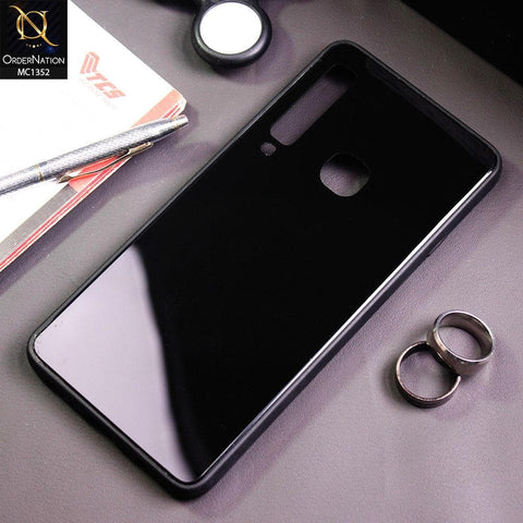 Oppo A9 / A9x Cover - Black - Color Tempered Glass Soft Border Case