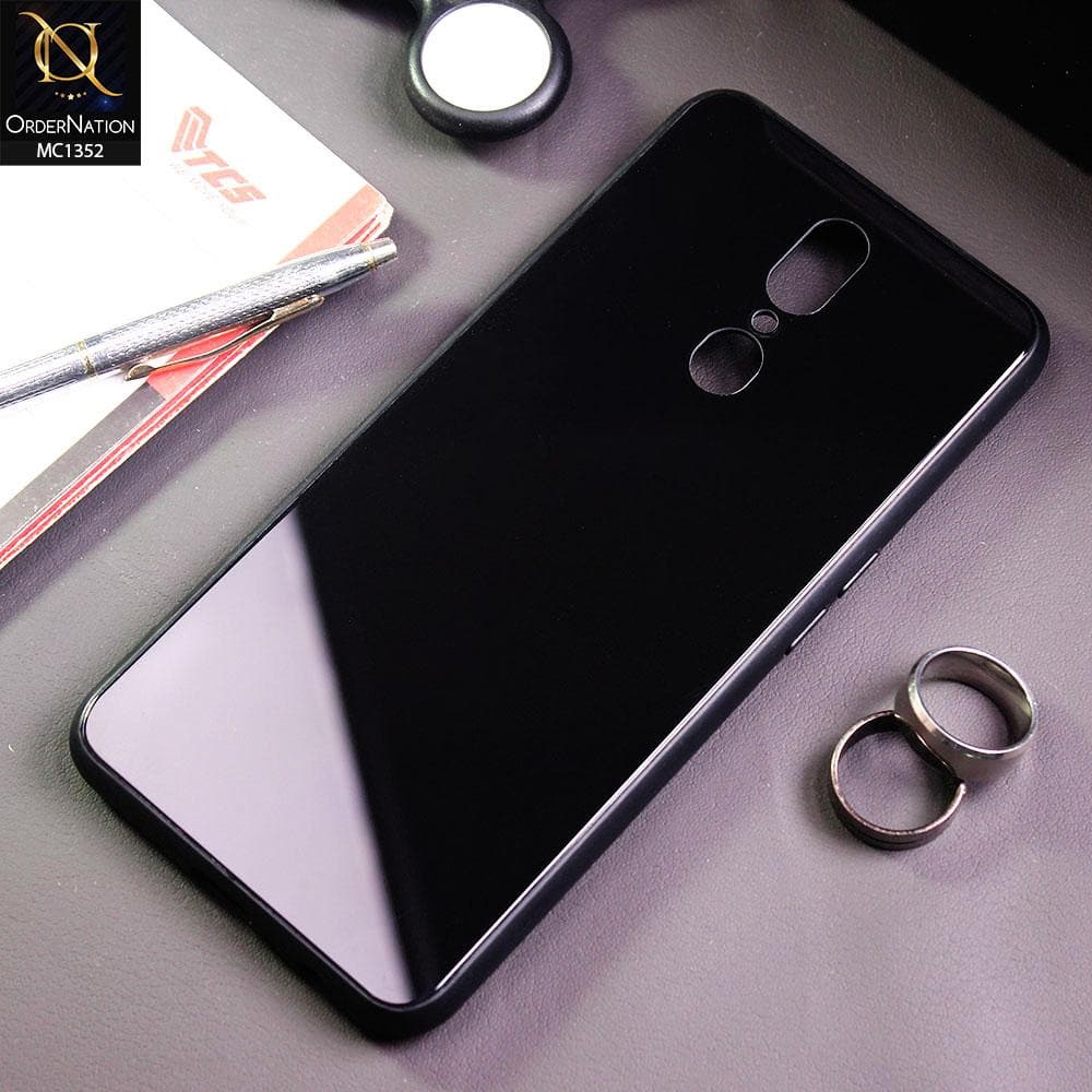 Oppo F11 Cover - Black - Color Tempered Glass Soft Border Case