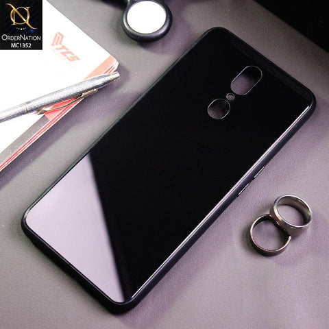 Oppo F11 Cover - Black - Color Tempered Glass Soft Border Case