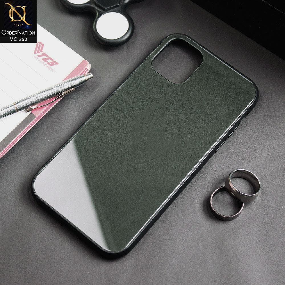 iPhone 11 Pro Cover - Green - Color Tempered Glass Soft Border Case