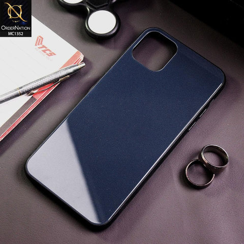 iPhone 11 Pro Max Cover - Prussian Blue - Color Tempered Glass Soft Border Case