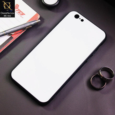 iPhone 6S / 6 Cover - White - Color Tempered Glass Soft Border Case