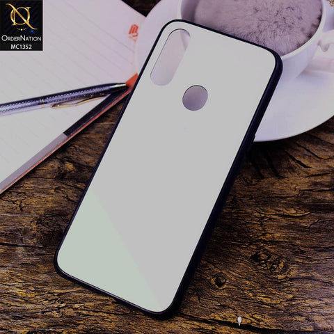 Oppo A31 Cover - White - Color Tempered Glass Soft Border Case