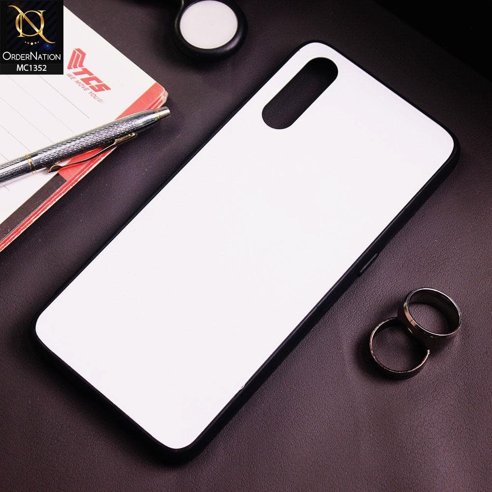 Vivo S1 Cover - White - Color Tempered Glass Soft Border Case