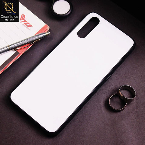 Vivo S1 Cover - White - Color Tempered Glass Soft Border Case