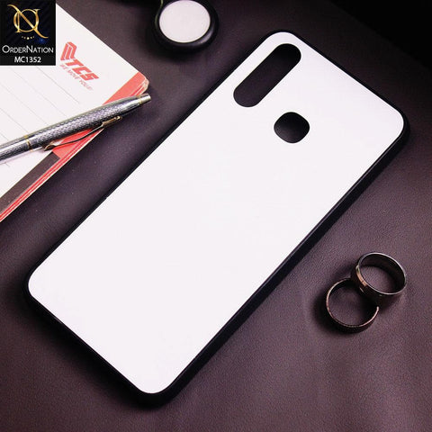Vivo Y19 Cover - White - Color Tempered Glass Soft Border Case