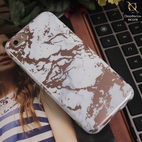 Luxury HQ Rose Chrome Plating White Marble Soft Case For iPhone 6