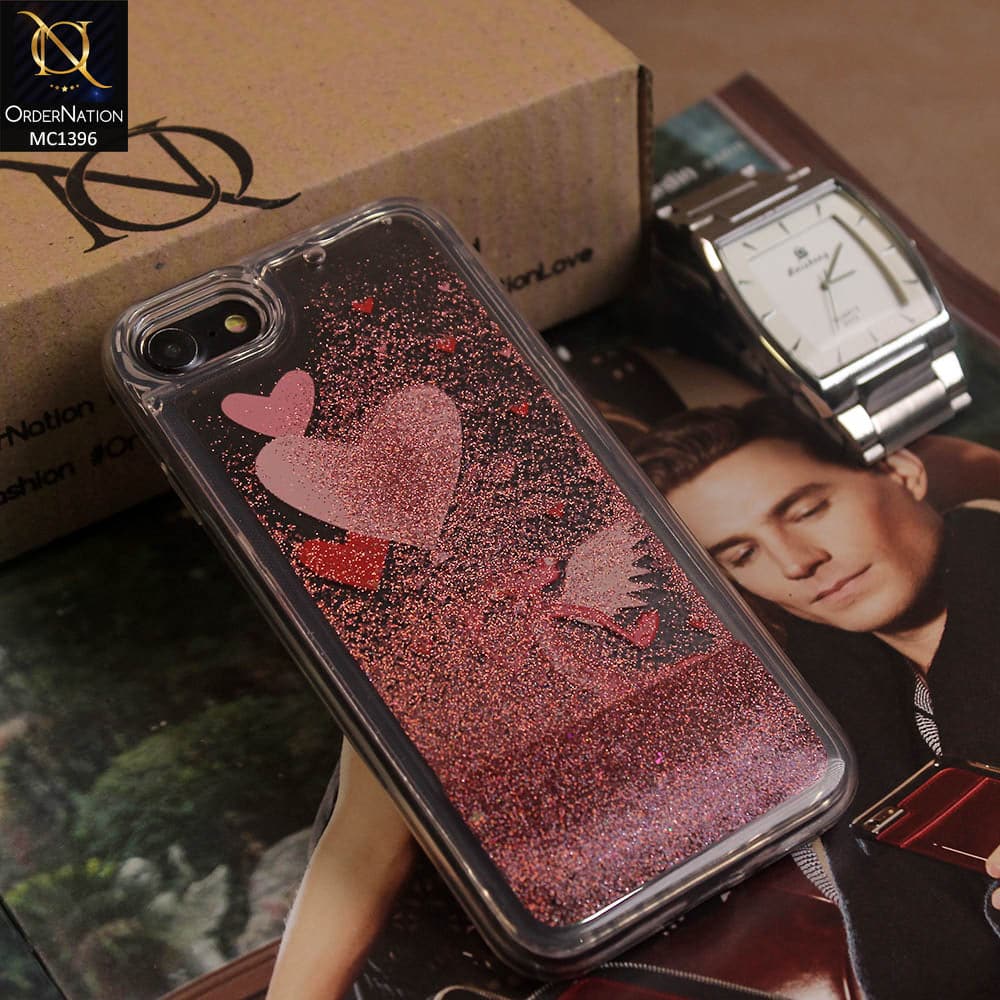 Luxury Pink Panther Cartoon Character Liquid Glitter Shine Pc Case For iPhone 7