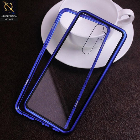 Oppo A5 2020 Cover - Blue - Luxury HQ Magnetic Back Glass Case - No Glass On Screen Side