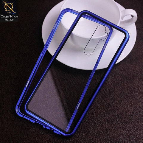 Oppo A5 2020 Cover - Blue - Luxury HQ Magnetic Back Glass Case - No Glass On Screen Side