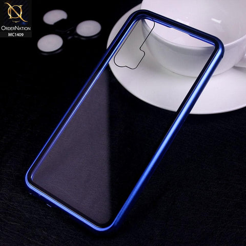 Honor 20 Pro Cover - Blue - Luxury HQ Magnetic Back Glass Case - No Glass on Screen Side