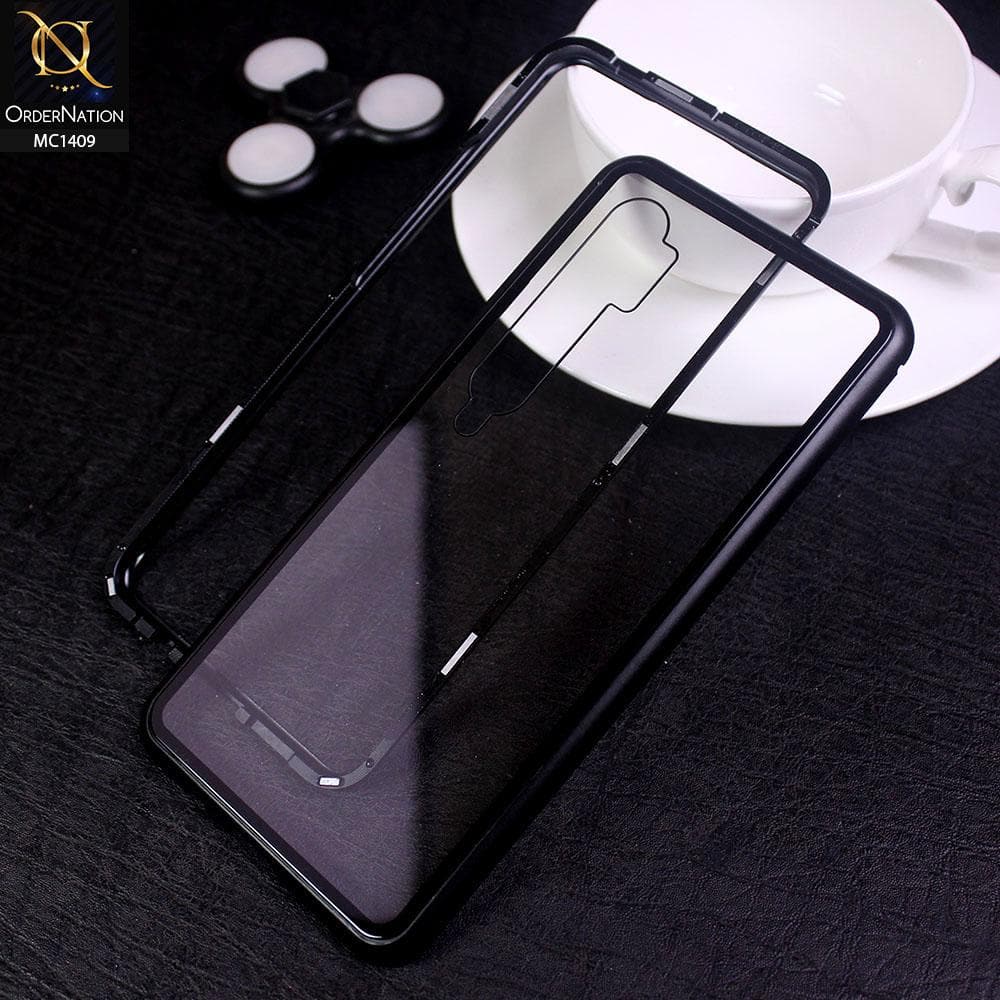 Xiaomi Mi Note 10 Pro Cover - Black - Luxury HQ Magnetic Back Glass Case - No Glass on Screen Side