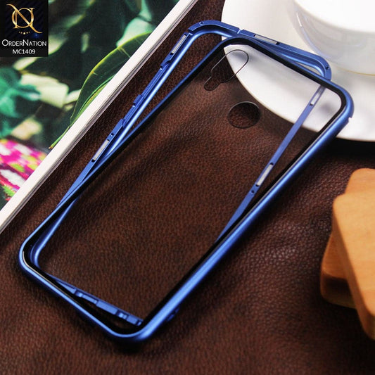 Luxury HQ Magnetic Back Glass Case For Huawei P20 Lite - No Glass On Screen Side - Blue
