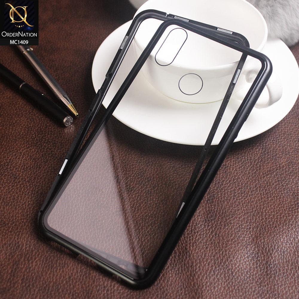 Luxury HQ Magnetic Back Glass Case For Realme 3 Pro - No Glass On Screen Side - Black