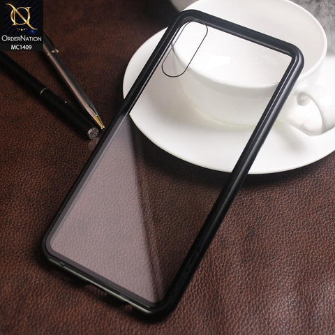 Luxury HQ Magnetic Back Glass Case For Vivo S1 - No Glass On Screen Side - Black g45