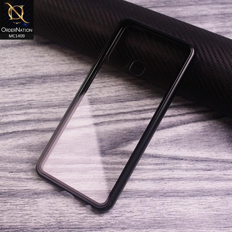 Vivo Y50 Cover Black Luxury HQ Magnetic Back Glass Case No