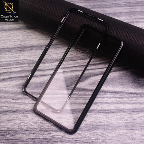 Vivo Y30 Cover - Black - Luxury HQ Magnetic Back Glass Case No Glass On Screen Side
