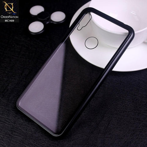 Huawei Huawei Y6s 2019 Cover - Black - Luxury HQ Magnetic Back Glass Case - No Glass on Screen Side