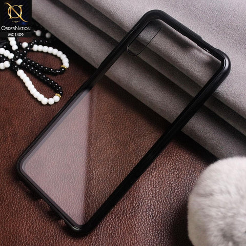Luxury HQ Magnetic Back Glass Case For Huawei Y9s - No Glass On Screen Side - Black